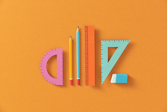 Collection of school supplies