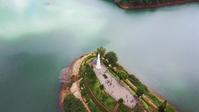 Bien Ho River Top Down View at Pleiku by drone, The POI Shot