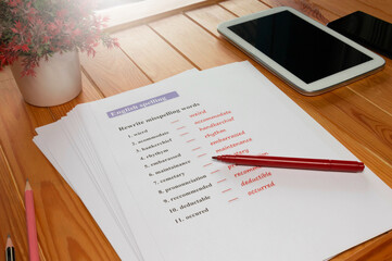 English spelling worksheet