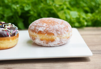 원형 모양 도넛, 음식, 간식
