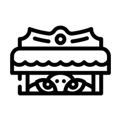 monster under bed fear line icon vector. monster under bed fear sign. isolated contour symbol black illustration