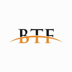 BTF initial swoosh horizon, letter logo designs corporate inspiration