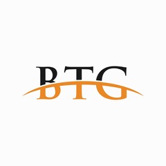 BTG initial swoosh horizon, letter logo designs corporate inspiration