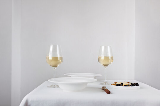 Table served for romantic dinner