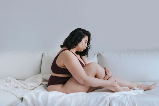 Portrait of a young sensual plus size woman.