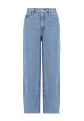 Blue wide jeans. Casual style