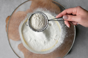 Making of dough for lemon cake