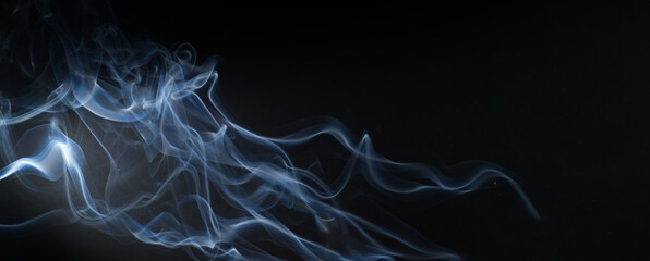 Abstract Smoke Black Background With Copy Space.