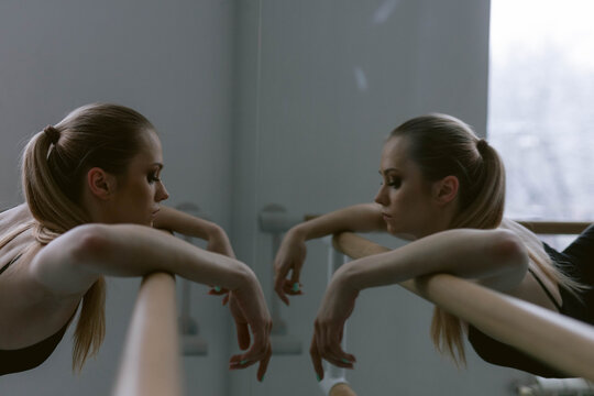 ballerina having break during training