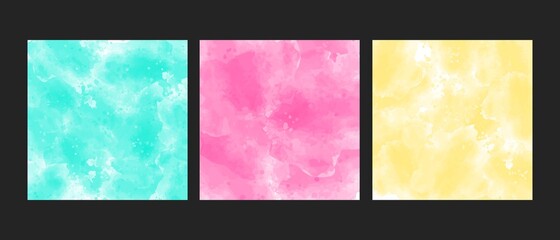 set of bright colorful watercolor background for poster, brochure or flyer