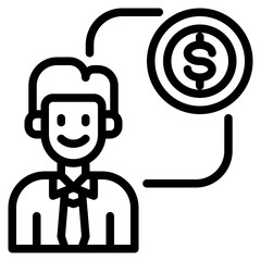 money outline style icon