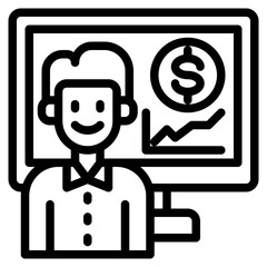 money outline style icon