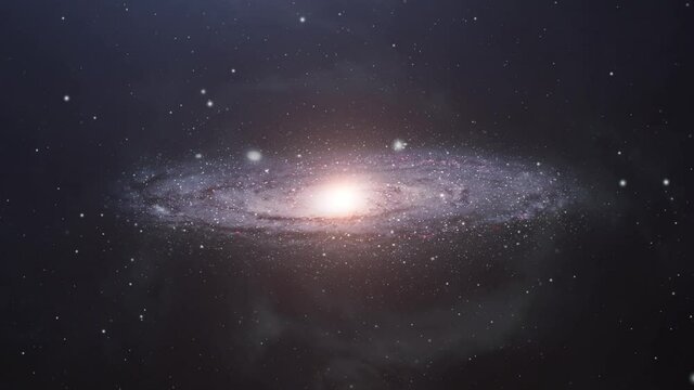 Milky Way galaxy floating in the universe.