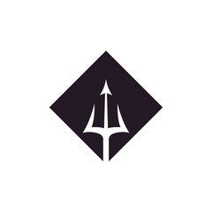 Tombak Trident Vintage dari Poseidon Neptune God Triton King desain logo