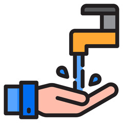handwash color line style icon