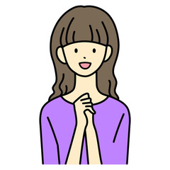 女性　笑顔　喜び