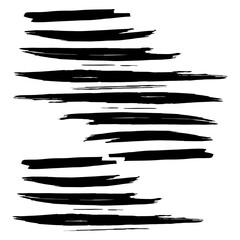 Black Brushes Graffiti. Ink Background. Stroke Handwritten. Paint Scratch. Paintbrush Abstract. Set Isolated. Texture Graffiti. Brushstroke Chinese. Watercolor Creative.