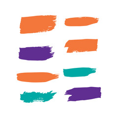 Blue Watercolor Background. Orange Brushstroke Background. Brushes Splatter. Ink Abstract. Paintbrush Frame. Paint Handwritten. Art Abstract. Set Chinese. Grungy Freehand.