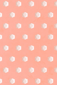 Pink platonic shapes with a pink ball on a pink background