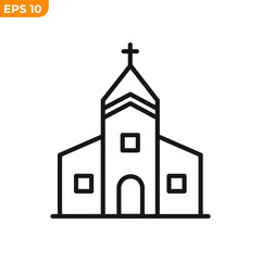 church building icon symbol template for graphic and web design collection logo vector illustration