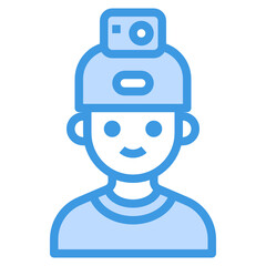 Action Camera blue line icon