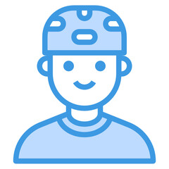 Helmet blue line icon