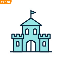 castle tower icon symbol template for graphic and web design collection logo vector illustration