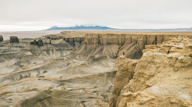 woman on desert viewpoint