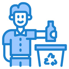 recycle blue style icon
