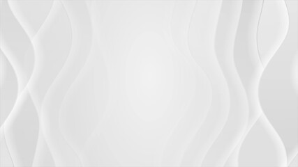 Grey and white flowing waves abstract corporate background