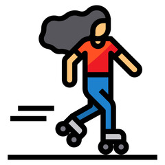 Roller Skater line icon