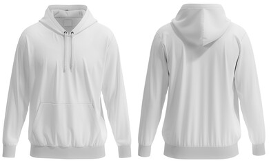white Long sleeve hoodie isolated on white