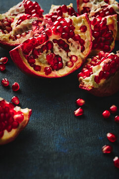 Pomegranates Close Up