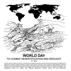 World day to combat desertification and drought, poster and banner