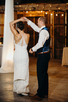 Bride and Groom Dancing at Wedding