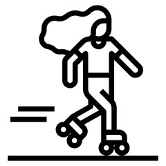 Roller Skater line icon