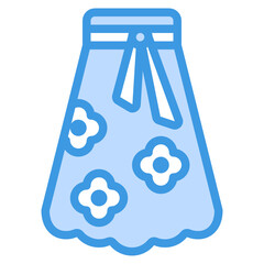 Skirt blue line icon