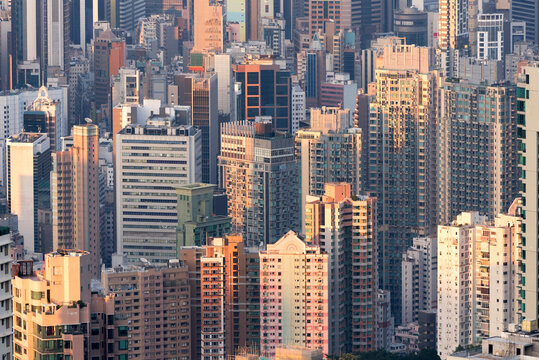 Hong Kong skyscraper views at sunset