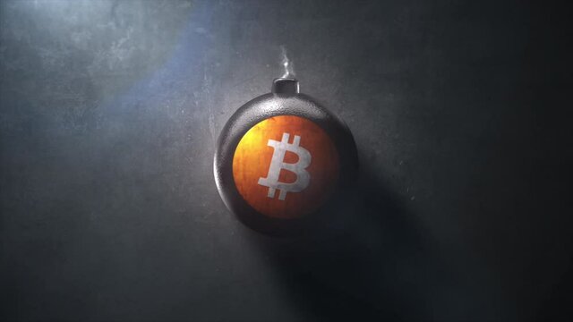 Bitcoin Cryptocurrency Realistic Bomb Explosion Logo Reveal ProRes 4k | BTC Coin Digital Currency Crypto Animation Particle Render Abstract Symbol Token Intro.