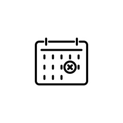 Calendar flat vector icon. Calendar line vector icon on white background. Flat line vector illustration
