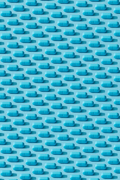 Pills on blue