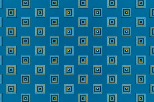 abstract blue and gold cubes on blue background