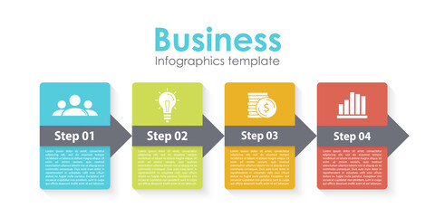 Business infographics template with arrow. Abstract vector illustration can be used for layout, diagram, presentation and web design.