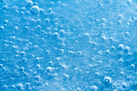 Blue ice with bubbles