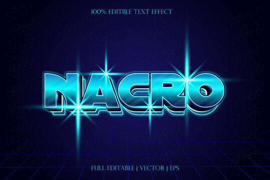 editable text effect nacro modern style with sparkle