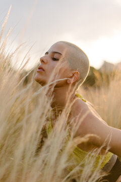 non binary gender portraiture in the pasture