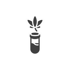 Cannabis laboratory research vector icon
