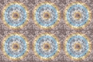 pattern with interesting doodles on colorfil background. Pano. Raster illustration.