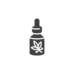 Hemp oil vector icon