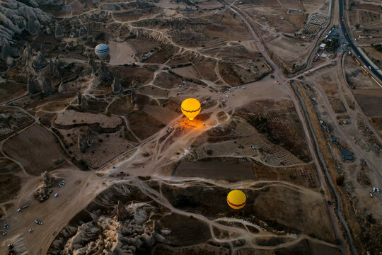 Aerial view landscape of the Cappadocia 